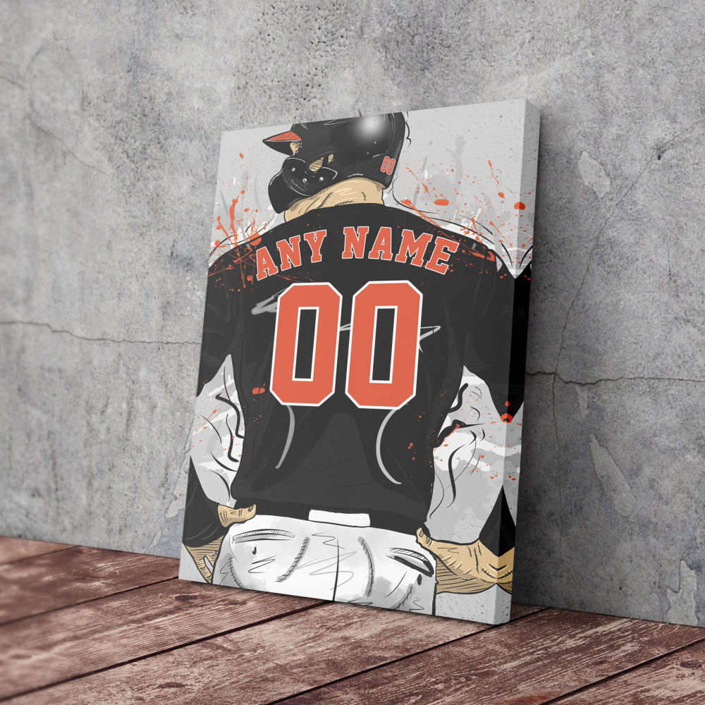 Baltimore Orioles Jersey MLB Personalized Jersey Custom Name and Number Canvas Wall Art Home Decor Framed Poster Man Cave Gift