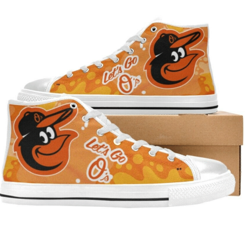 Baltimore Orioles MLB Baseball Custom Canvas High Top Shoes