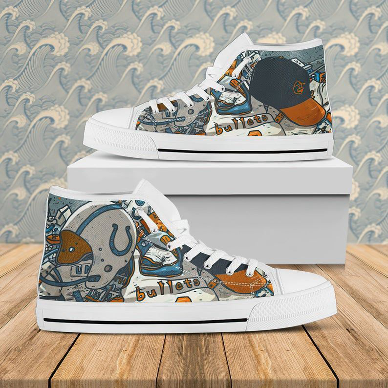 Baltimore Orioles MLB Baseball Custom Canvas High Top Shoes