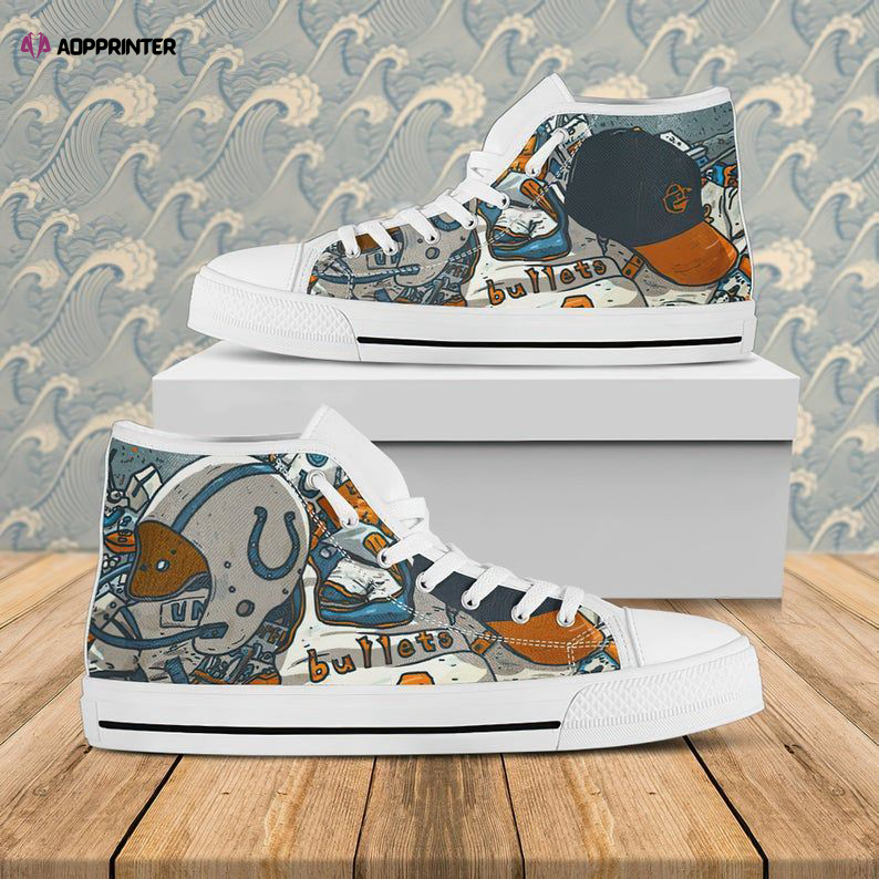 Miami Dolphins High Top Canvas Mickey Shoes Custom For Fans