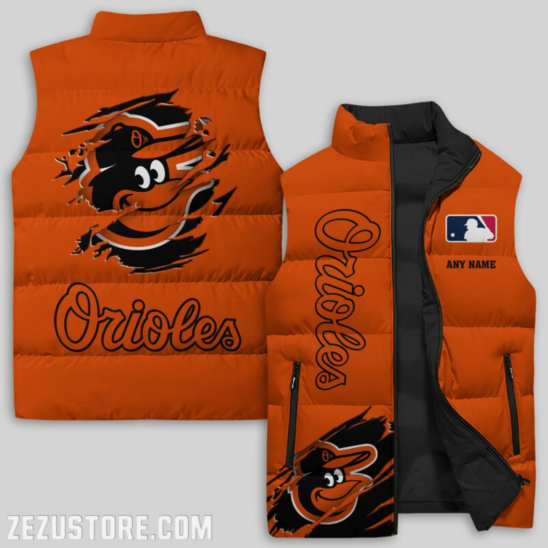 Baltimore Orioles MLB Sleeveless Puffer Jacket Custom For Fans Gifts