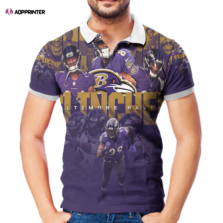 Baltimore Ravens Clinched Team2 3D Gift for Fans Polo Shirt