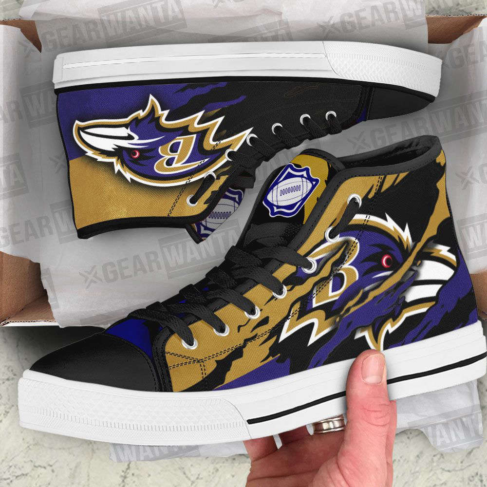 Baltimore Ravens High Top Shoes Custom For Fans