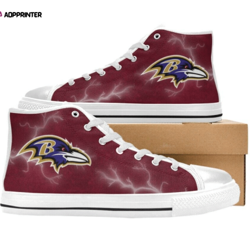 Baltimore Ravens NFL Football Custom Canvas High Top Shoes