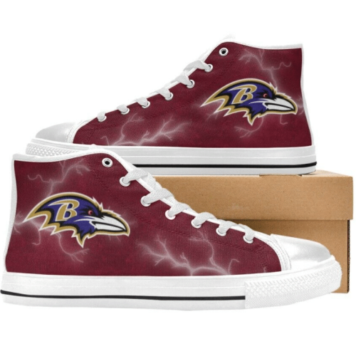 Baltimore Ravens NFL Football Custom Canvas High Top Shoes