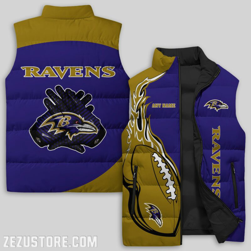 Baltimore Ravens NFL Sleeveless Puffer Jacket Custom For Fans Gifts