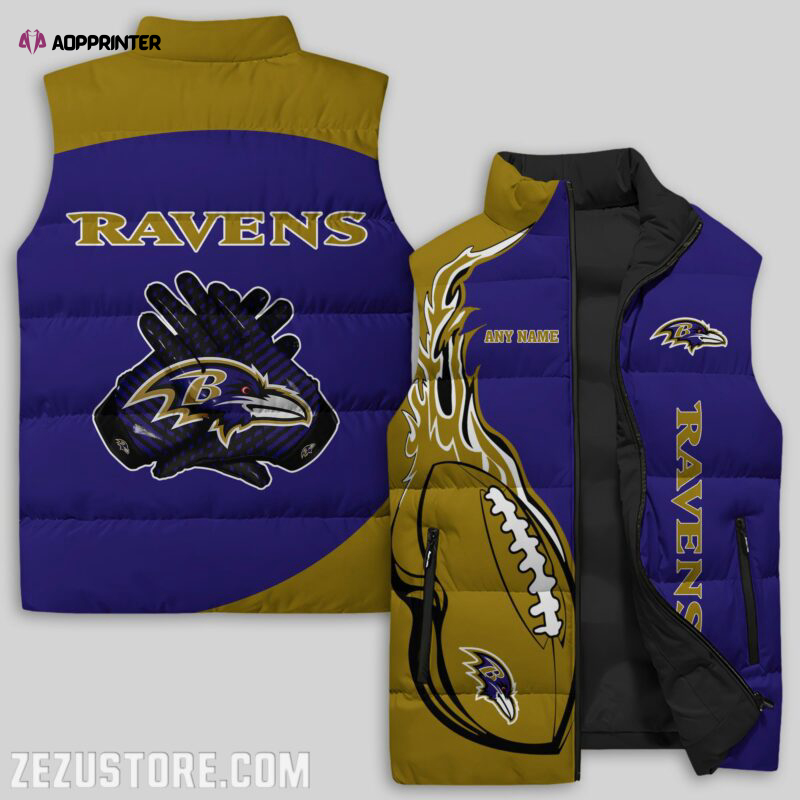 Baltimore Ravens NFL Sleeveless Puffer Jacket Custom For Fans Gifts