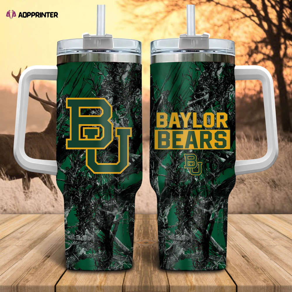 Baylor Bears NCAA Hunting Personalized Stanley Tumbler 40oz Gift for Fans