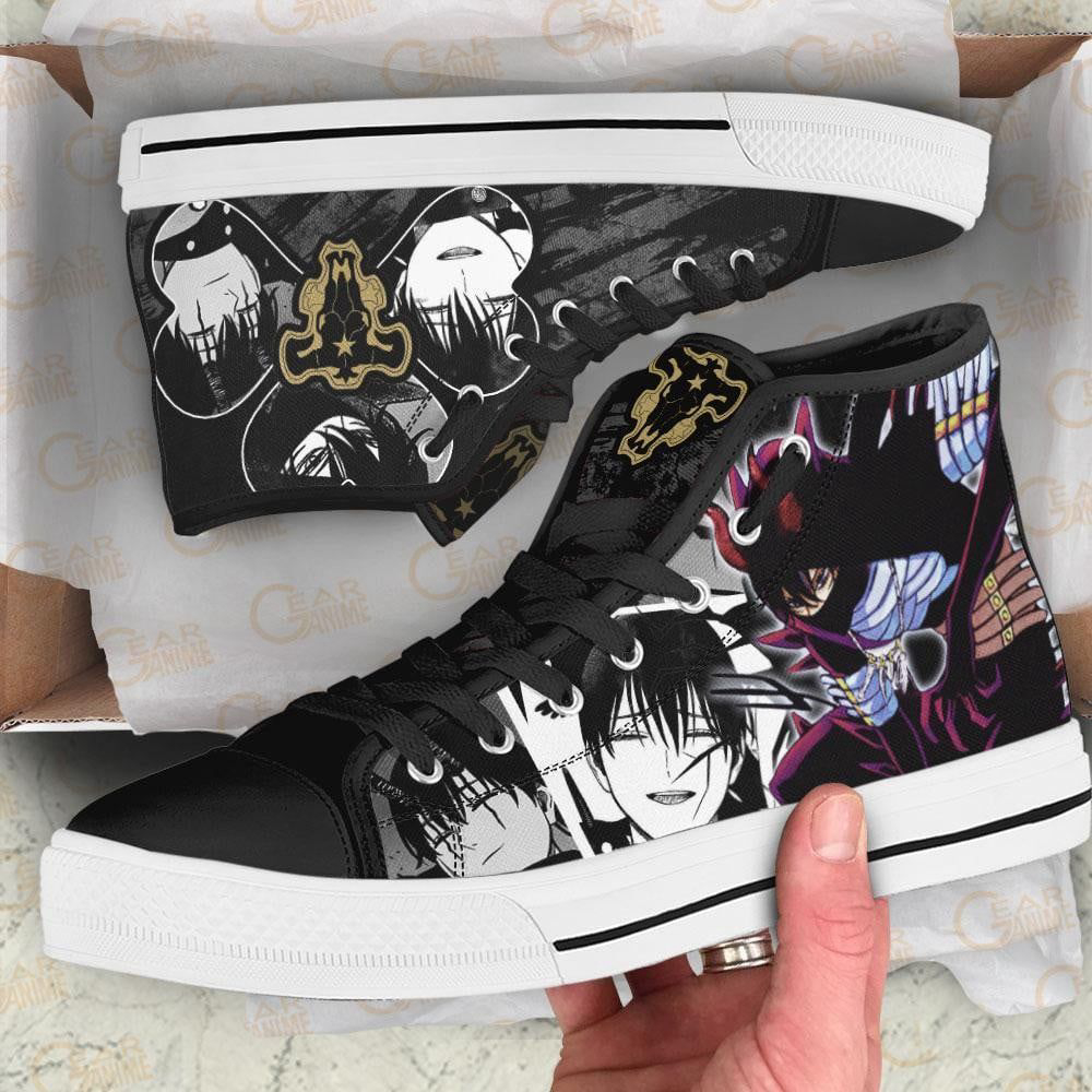 Black Bull Nacht Faust High Top Shoes Custom Black Clover Anime For Fans