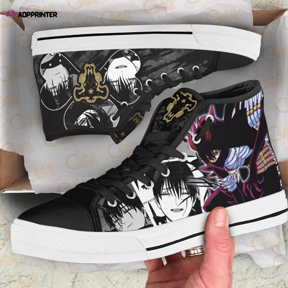 Black Bull Nacht Faust High Top Shoes Custom Black Clover Anime For Fans