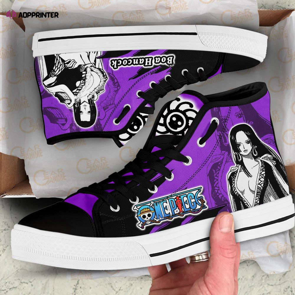 Boa Hancock High Top Shoes Mix Manga For Fans One Piece Anime