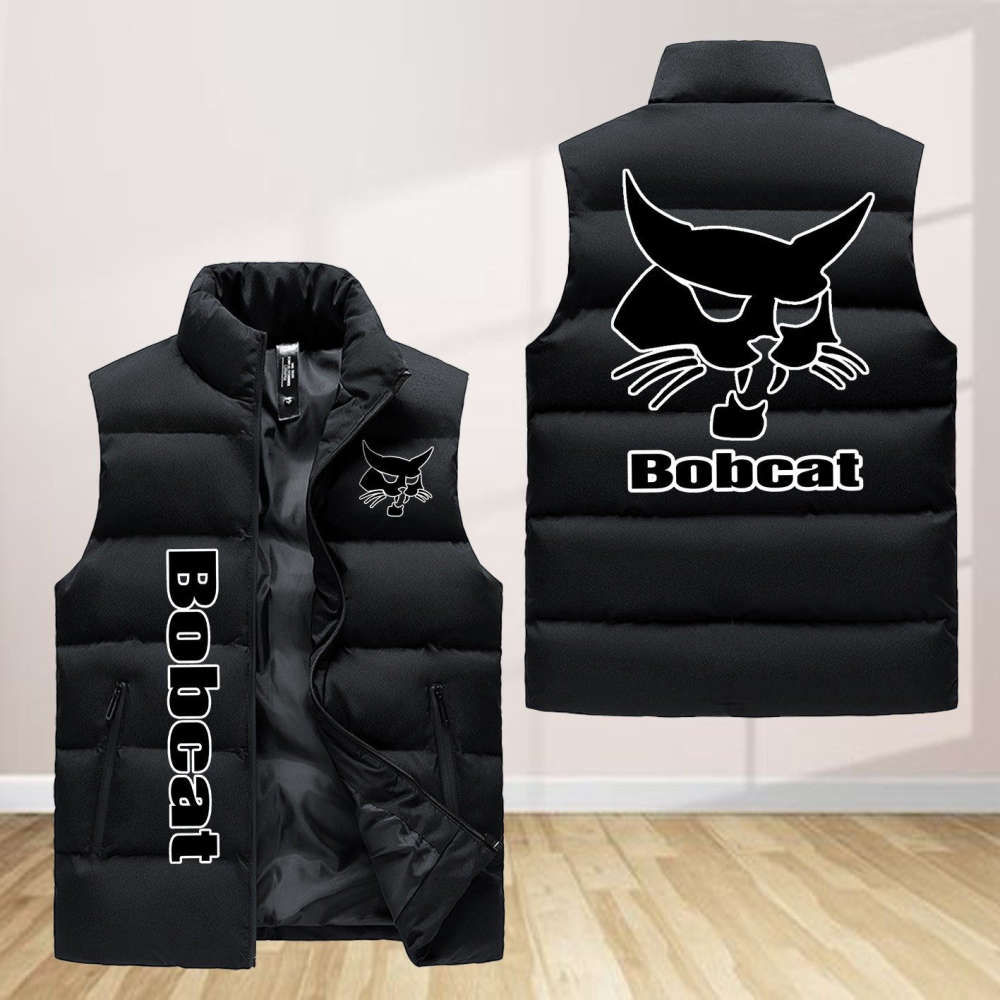 Bobcat Sleeveless Puffer Jacket Custom For Fans Gifts