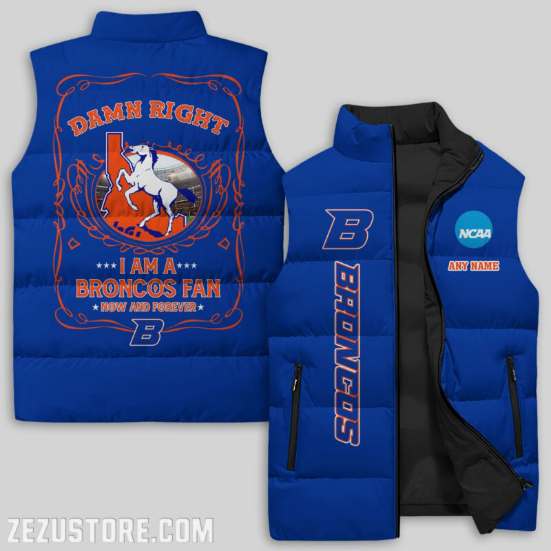 Boise State Broncos NCAA Sleeveless Puffer Jacket Custom For Fans Gifts