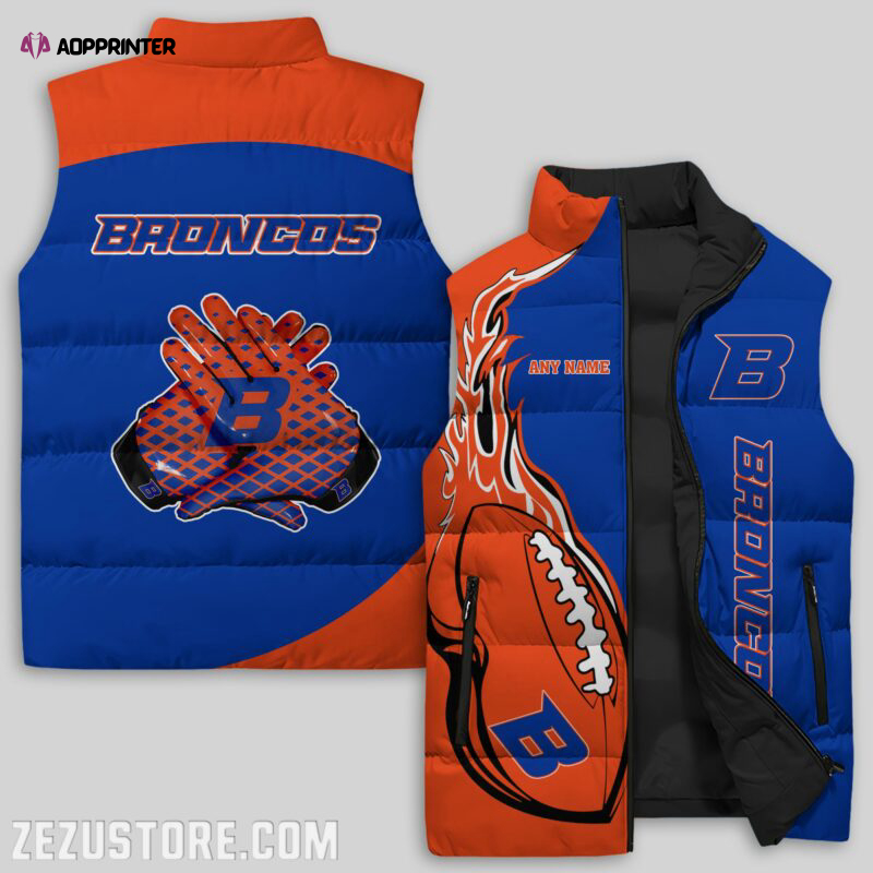 Boise State Broncos NCAA Sleeveless Puffer Jacket Custom For Fans Gifts