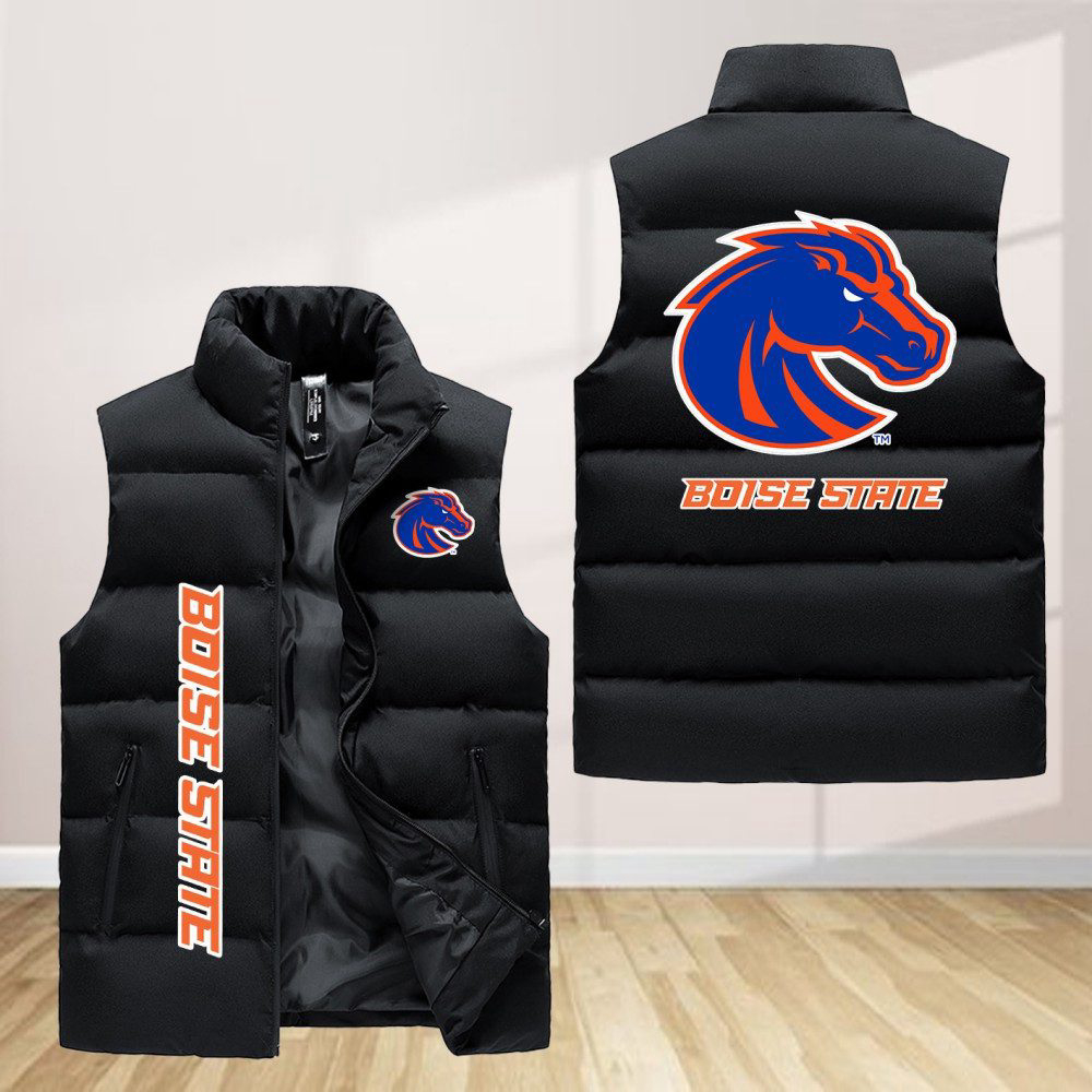 Boise State Broncos Sleeveless Puffer Jacket Custom For Fans Gifts