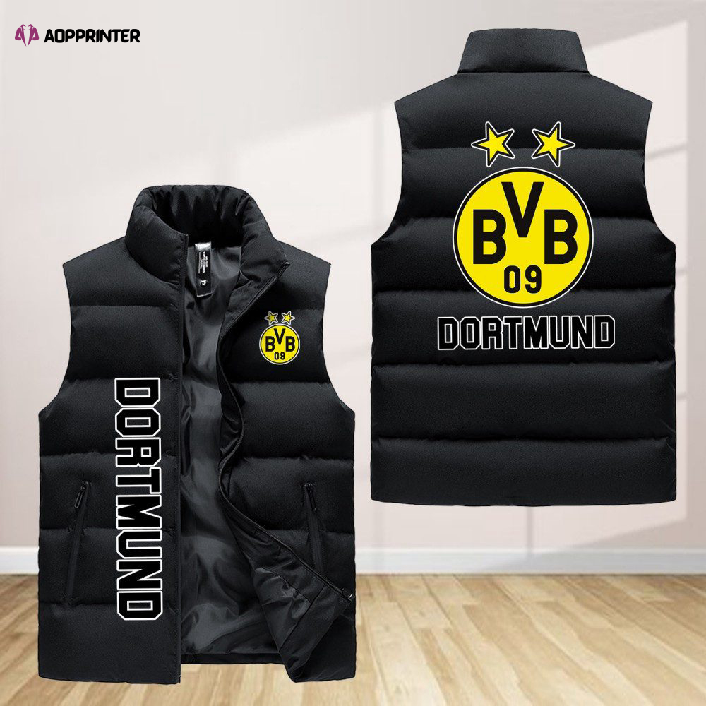 Borussia Dortmund Sleeveless Puffer Jacket Custom For Fans Gifts