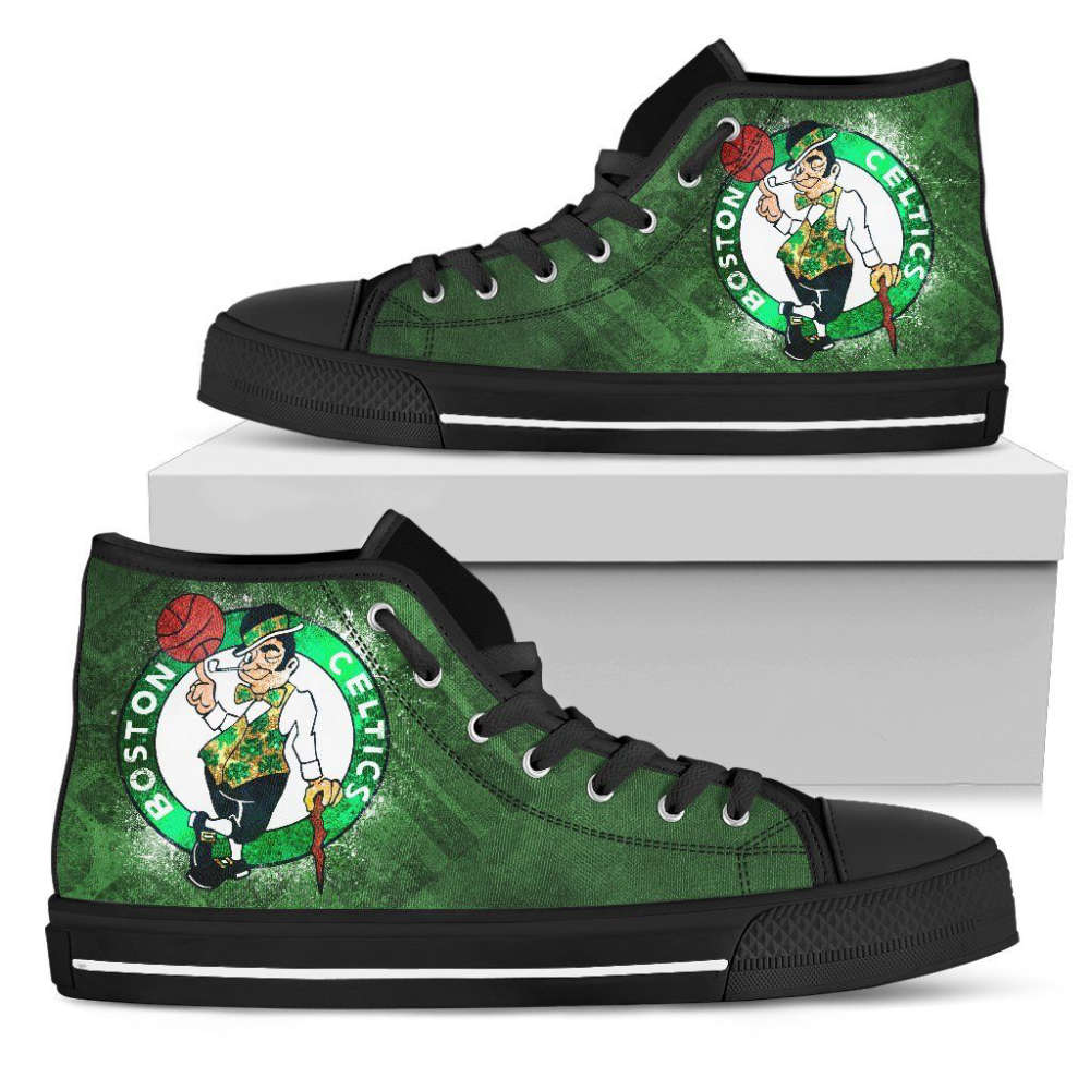 Boston Celtics High Top Sneakers Canvas Shoes For Fans