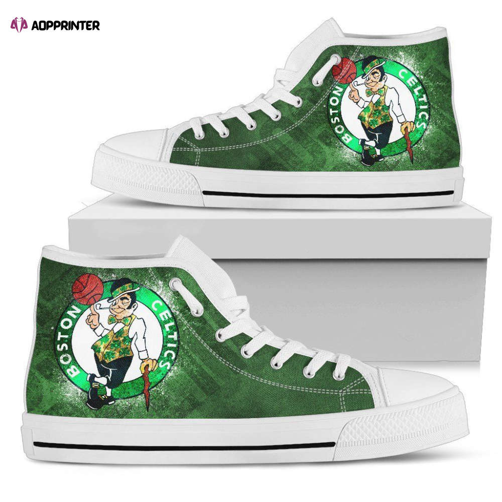 Boston Celtics High Top Sneakers Canvas Shoes For Fans