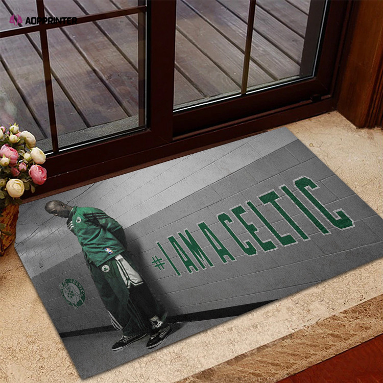 Boston Celtics I Am A Celtic Foldable Doormat Indoor Outdoor Welcome Mat Home Decor