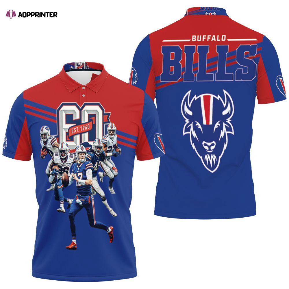 Buffalo Bills 60th Anniversary 2020 East Division Champs Polo Shirt Gift for Fans Shirt 3d T-shirt