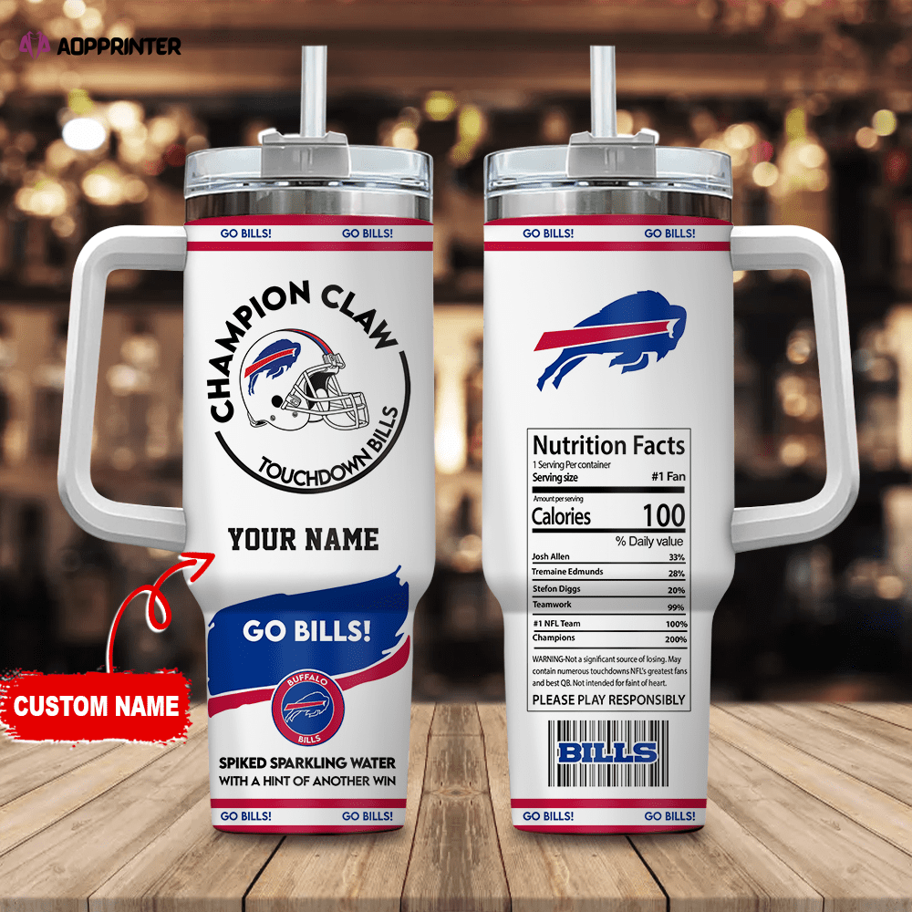 Buffalo Bills Champion Claw NFL Personalized Stanley Tumbler 40Oz Gift for Fans