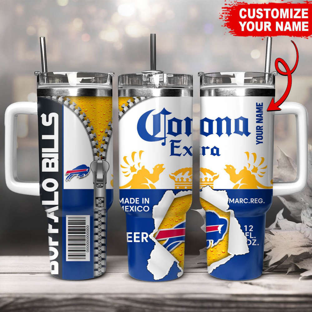 Buffalo Bills NFL Corona Extra Personalized Stanley Tumbler 40Oz Gift for Fans