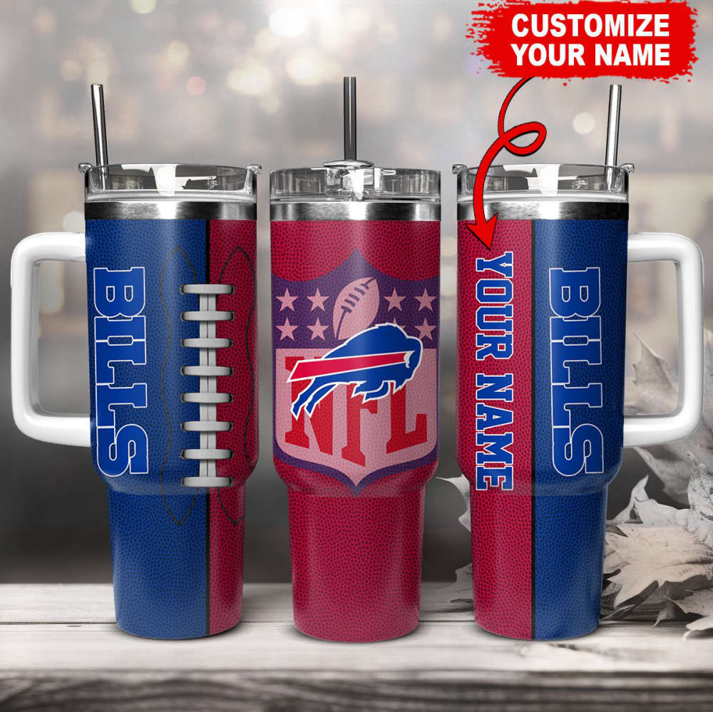 Buffalo Bills NFL Football Custom Name 40oz Stanley Tumbler Gift for Fans