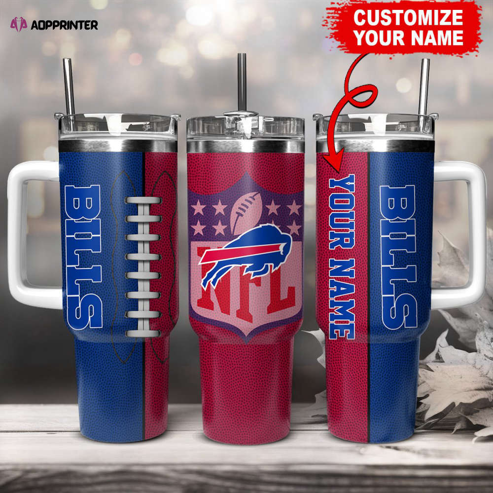 Buffalo Bills NFL Football Custom Name 40oz Stanley Tumbler Gift for Fans