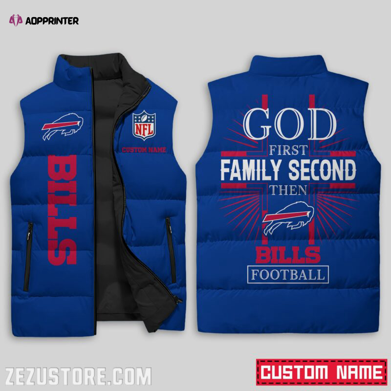 Buffalo Bills NFL Sleeveless Puffer Jacket Custom For Fans Gifts