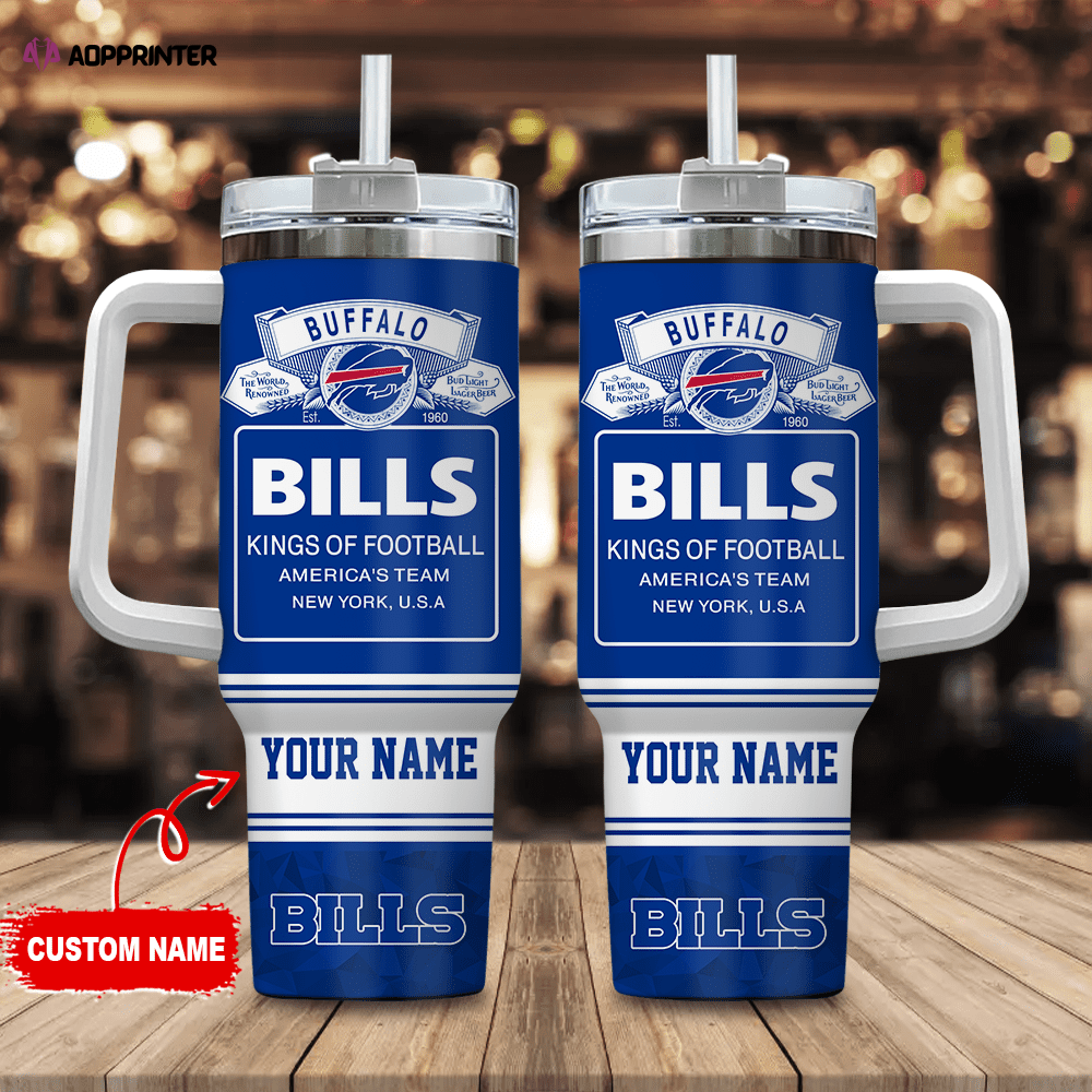 Buffalo Bills Personalized NFL Bud Light 40oz Stanley Tumbler Gift for Fans