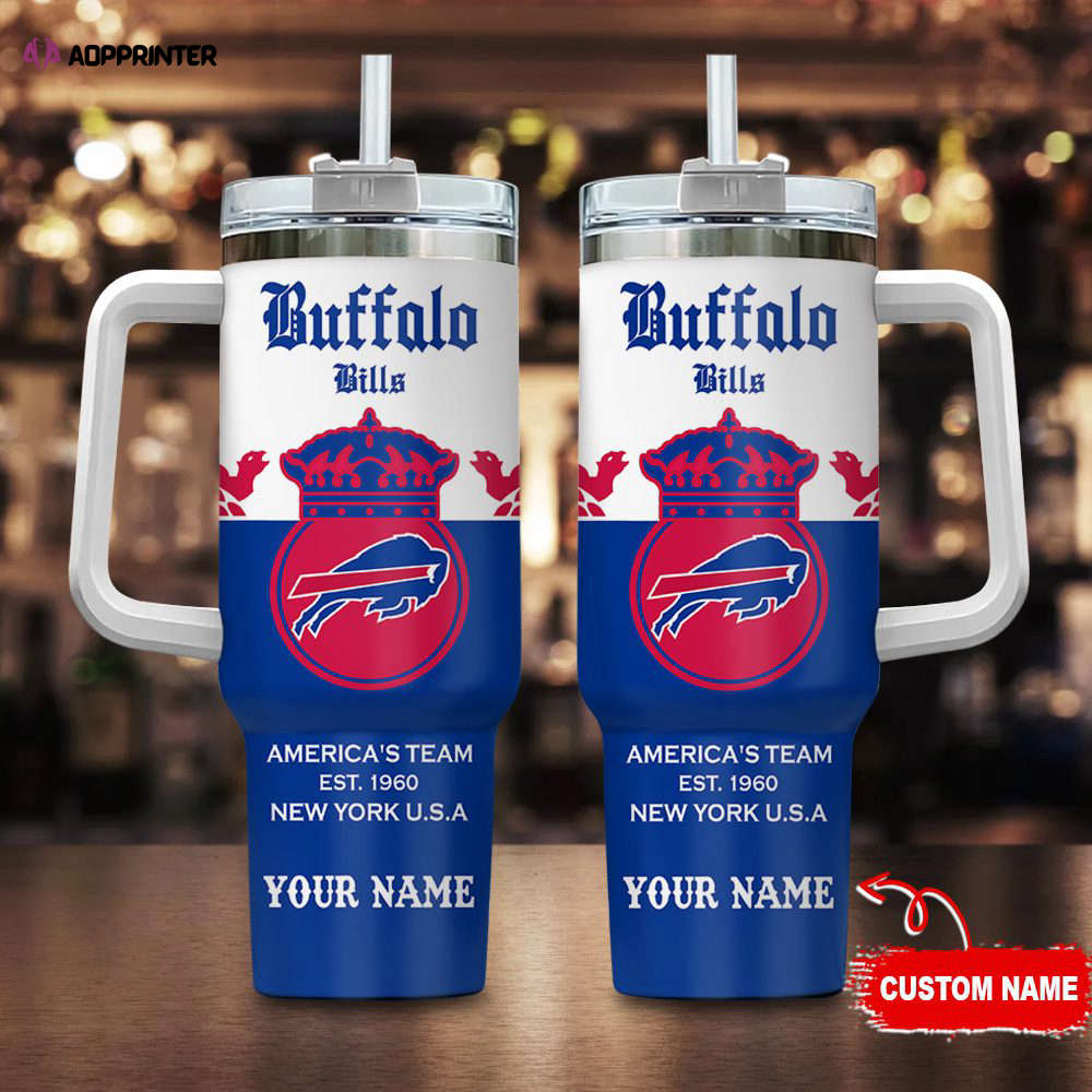 Buffalo Bills Personalized NFL Corona Extra 40oz Stanley Tumbler Gift for Fans