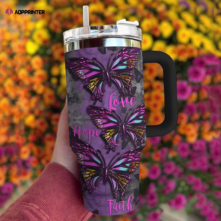 Butterfly Shineful Stanley Tumbler 40oz Twinkle Gift for Fans