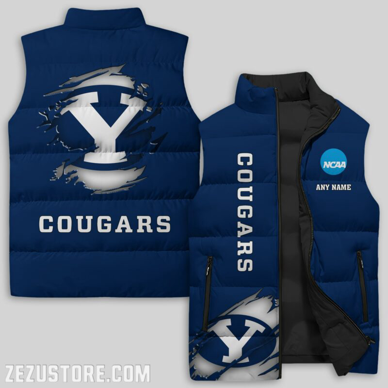 BYU Cougars NCAA Sleeveless Puffer Jacket Custom For Fans Gifts