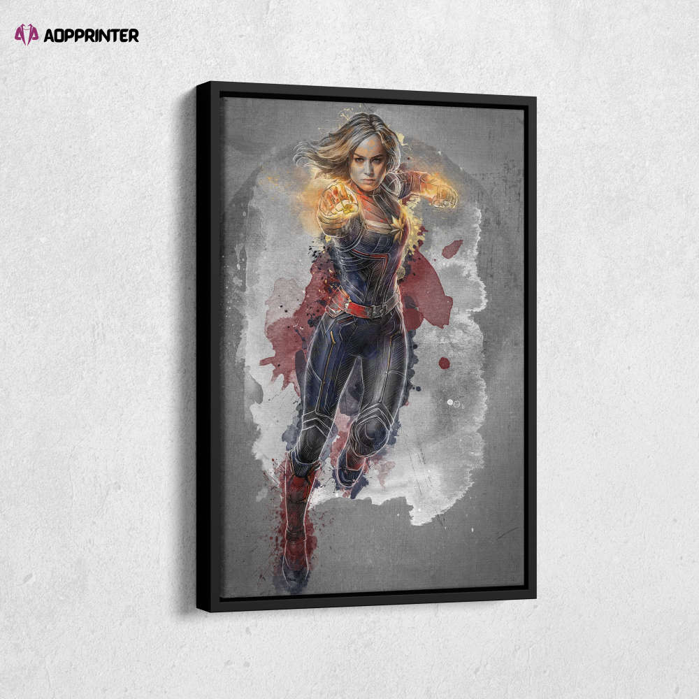 Captain Marvel Poster Marvel Comics Framed Wall Art Home Decor Canvas Print Artwork