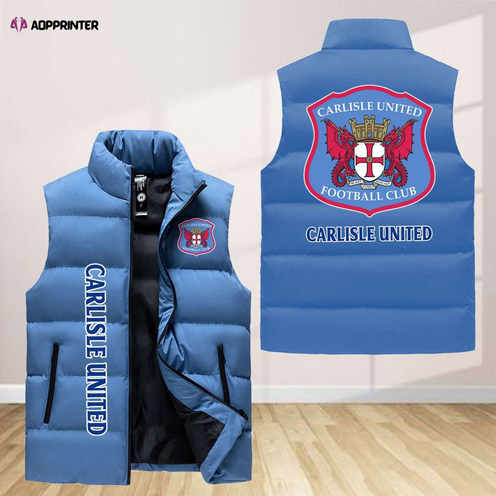 Carlisle United Sleeveless Puffer Jacket Custom For Fans Gifts