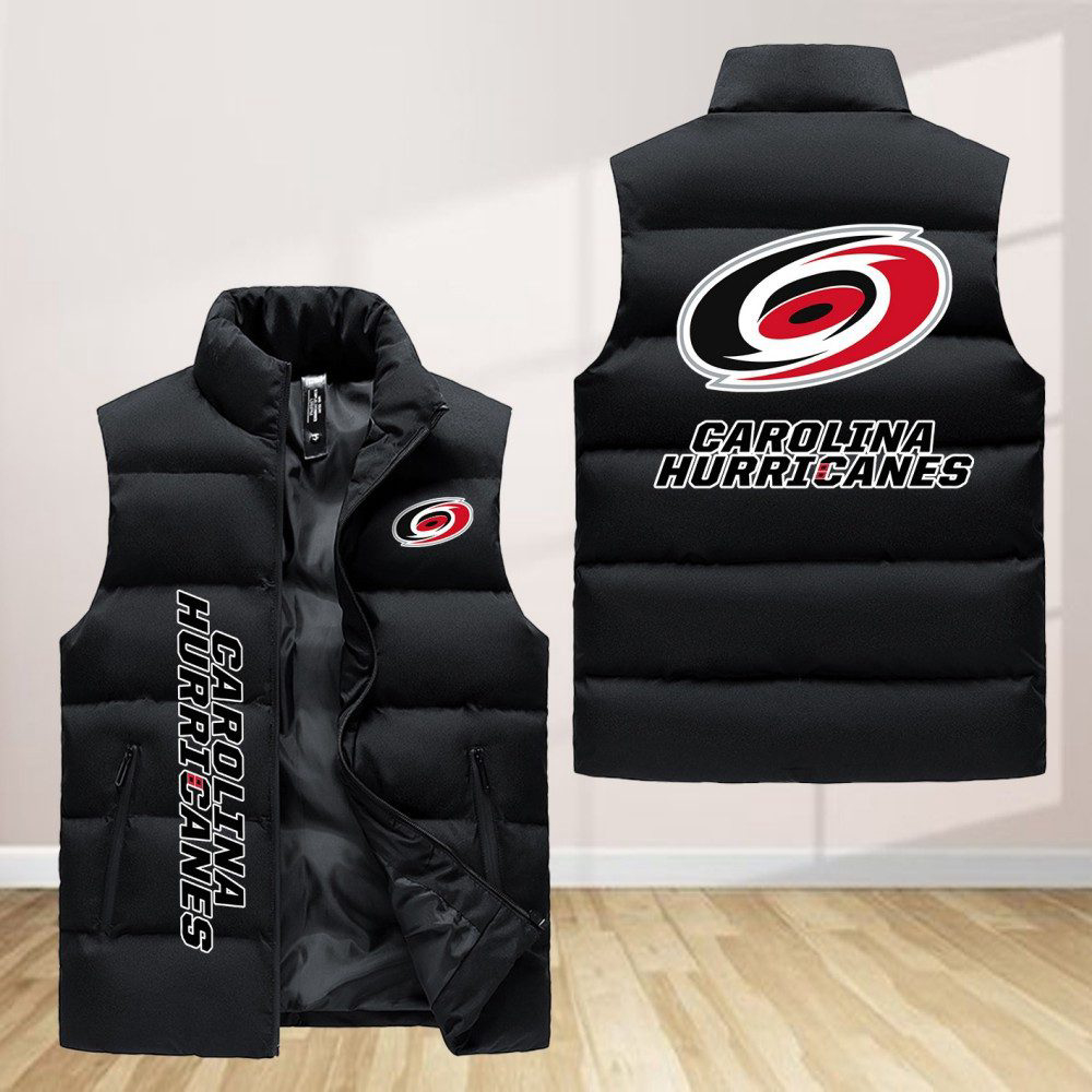 Carolina Hurricanes Sleeveless Puffer Jacket Custom For Fans Gifts