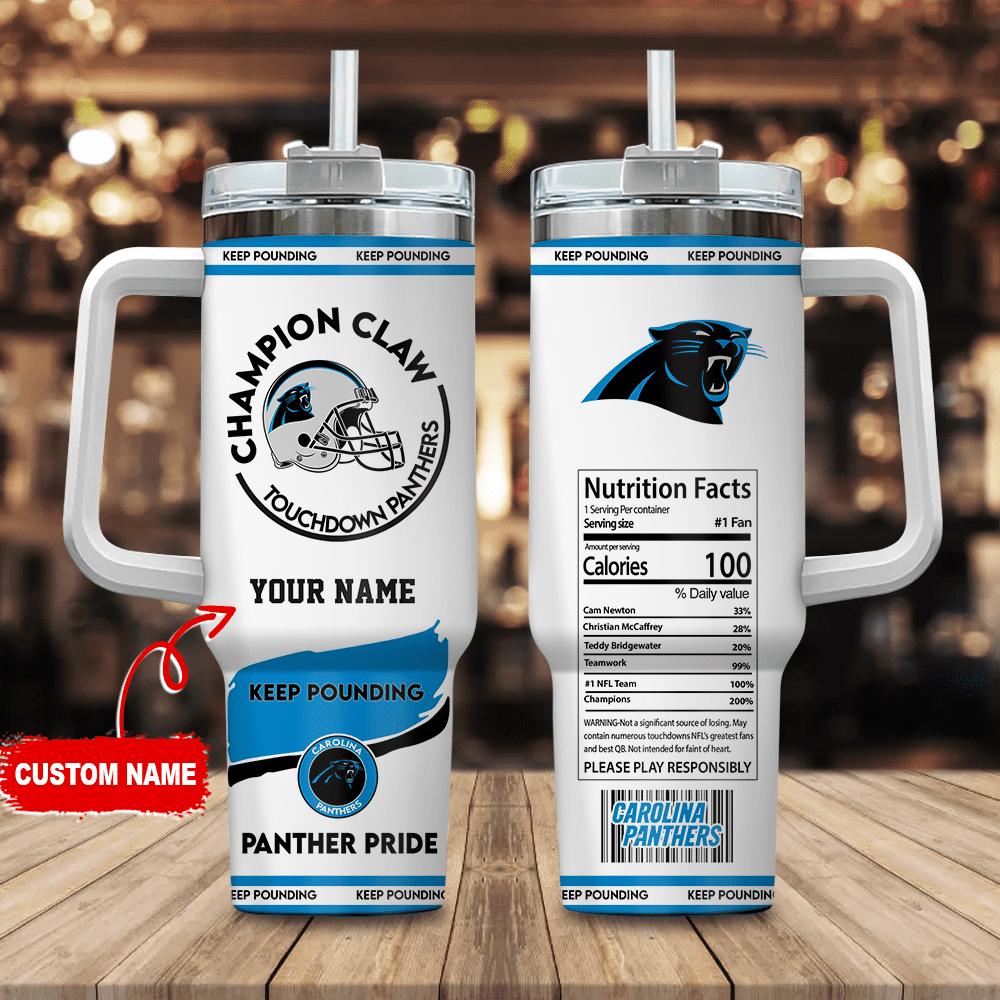 Carolina Panthers Champion Claw NFL Personalized Stanley Tumbler 40Oz Gift for Fans