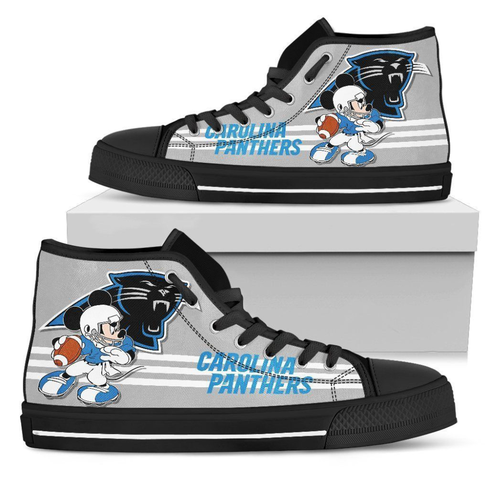 Carolina Panthers High Top Sneakers Custom Shoes For Fans Mickey