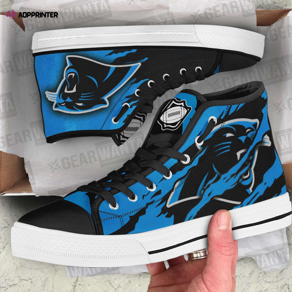 Carolina Panthers High Top Sneakers Custom Shoes For Fans