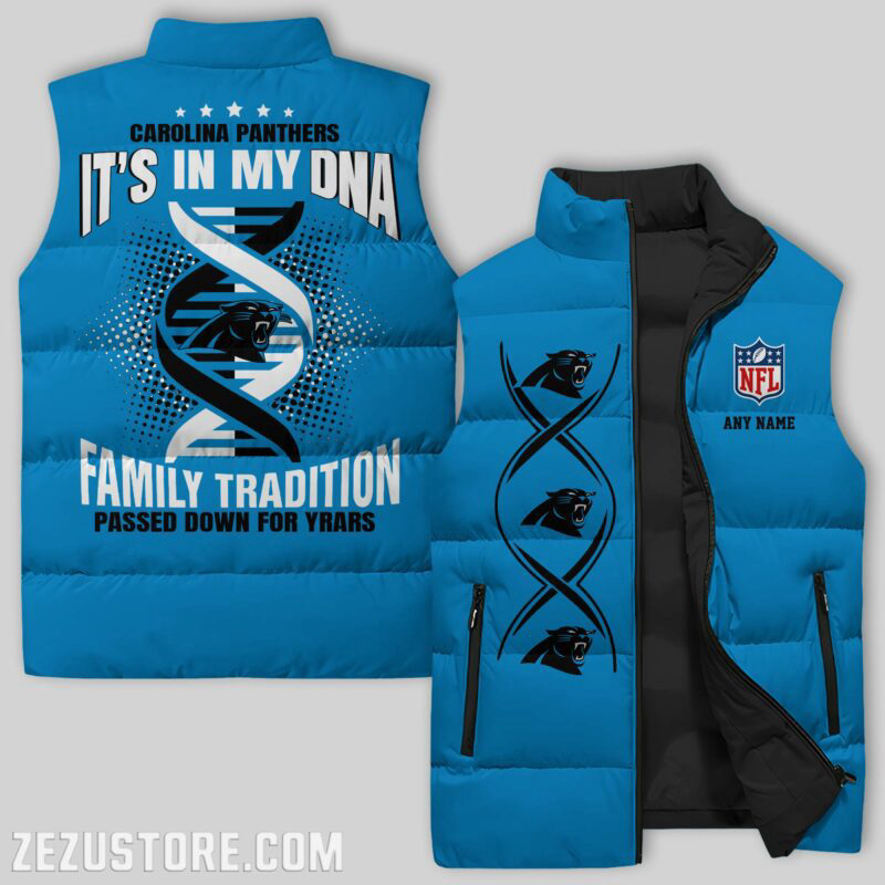 Carolina Panthers NFL Sleeveless Puffer Jacket Custom For Fans Gifts