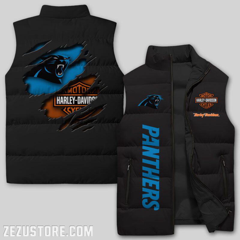 Carolina Panthers NFL Sleeveless Puffer Jacket Custom For Fans Gifts