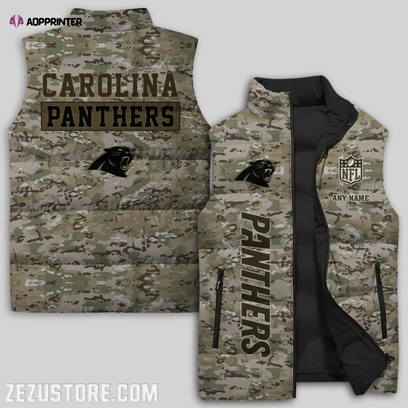 Carolina Panthers NFL Sleeveless Puffer Jacket Custom For Fans Gifts