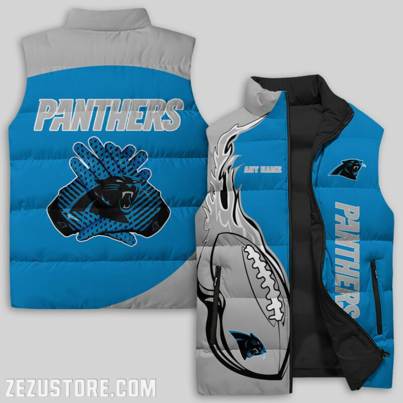 Carolina Panthers NFL Sleeveless Puffer Jacket Custom For Fans Gifts