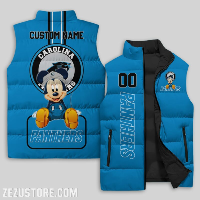 Carolina Panthers NFL Sleeveless Puffer Jacket Custom For Fans Gifts