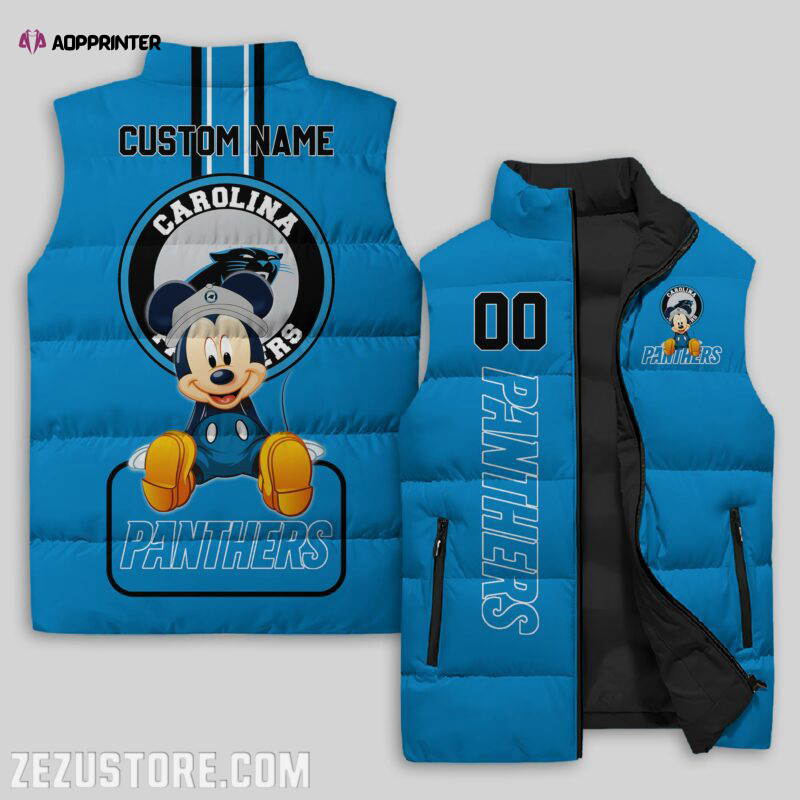 Carolina Panthers NFL Sleeveless Puffer Jacket Custom For Fans Gifts