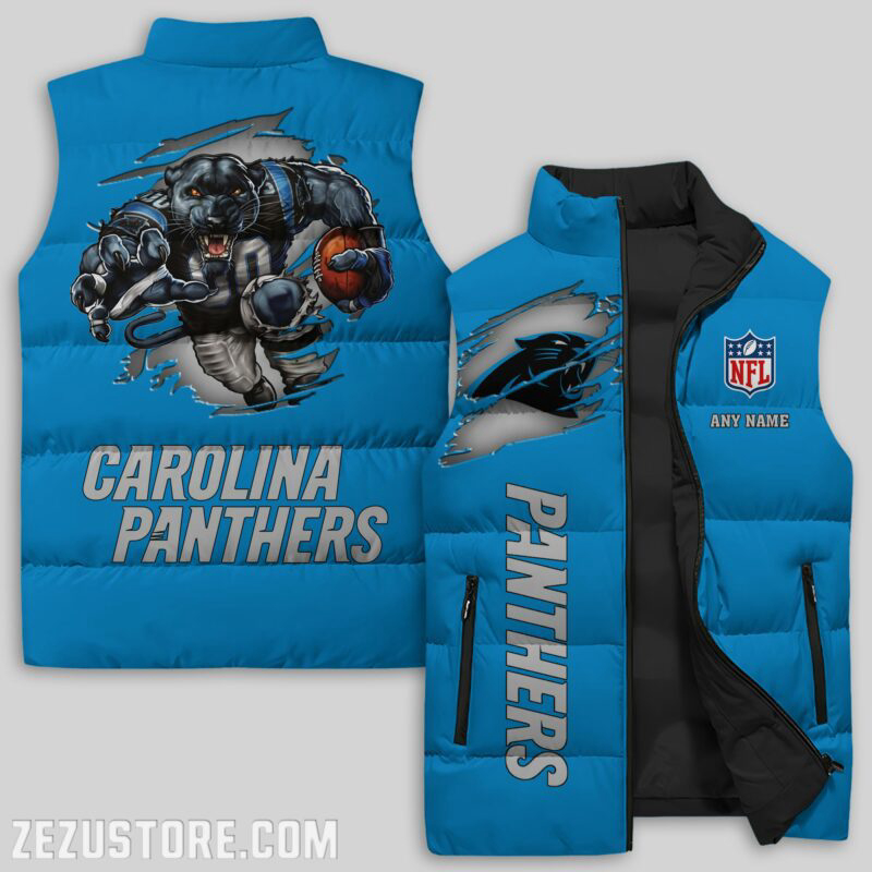 Carolina Panthers NFL Sleeveless Puffer Jacket Custom For Fans Gifts