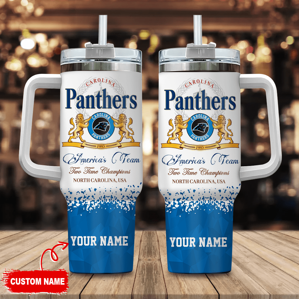 Carolina Panthers Personalized NFL Champions Modelo 40oz Stanley Tumbler Gift for Fans