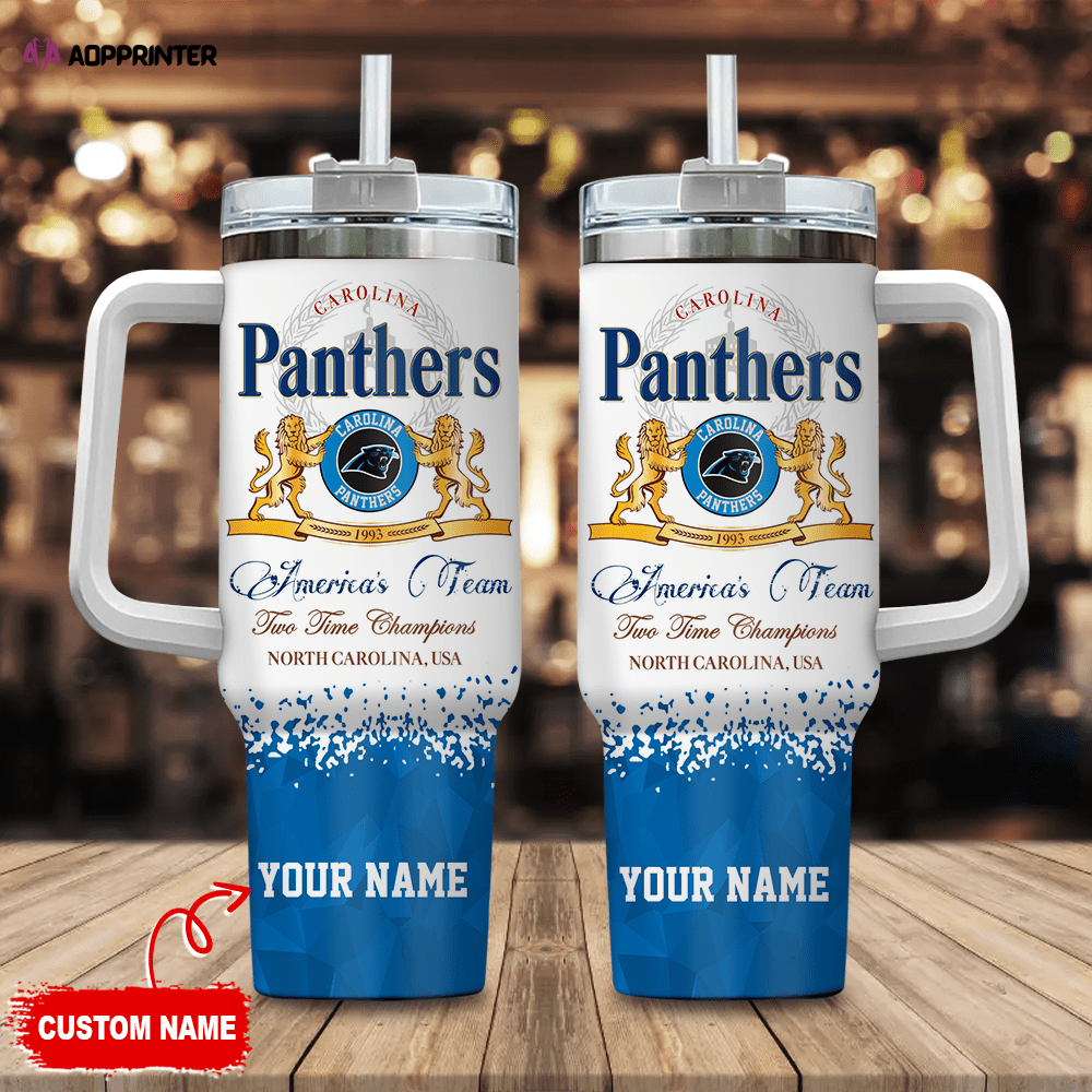 Carolina Panthers Personalized NFL Champions Modelo 40oz Stanley Tumbler Gift for Fans