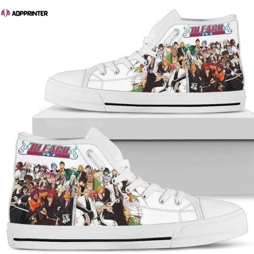 Characters Bleach Custom Canvas High Top Shoes For Fans Anime