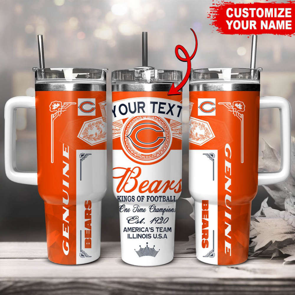 Chicago Bears NFL Kings Of Football Custom Your Text Stanley Tumbler 40Oz Gift for Fans